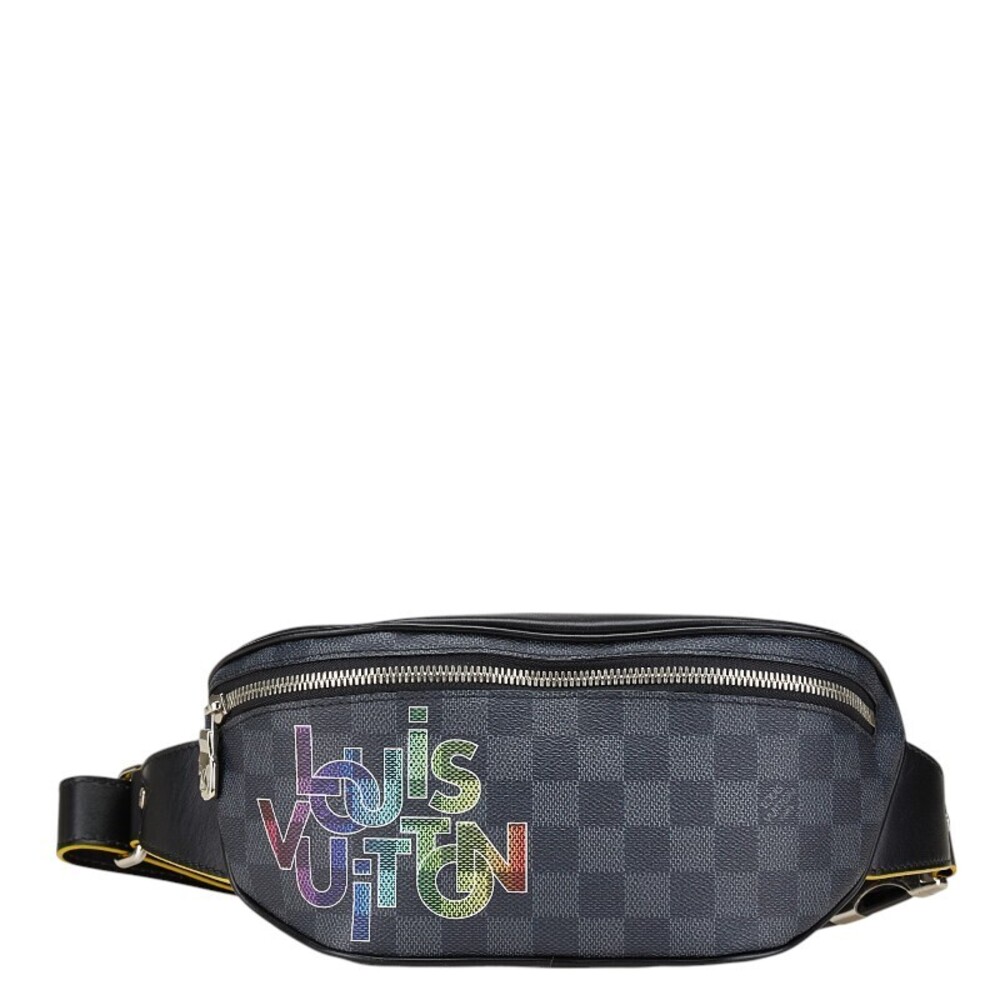 Louis Vuitton Graphite Black Link Bum Bag Waist Body Belt Crossbody Leather